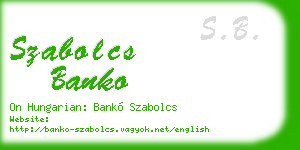 szabolcs banko business card